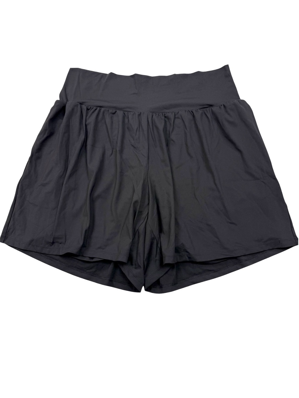 Halara Black Flowy Athletic Shorts 2X High Rise Wide Waistband 7” Inseam